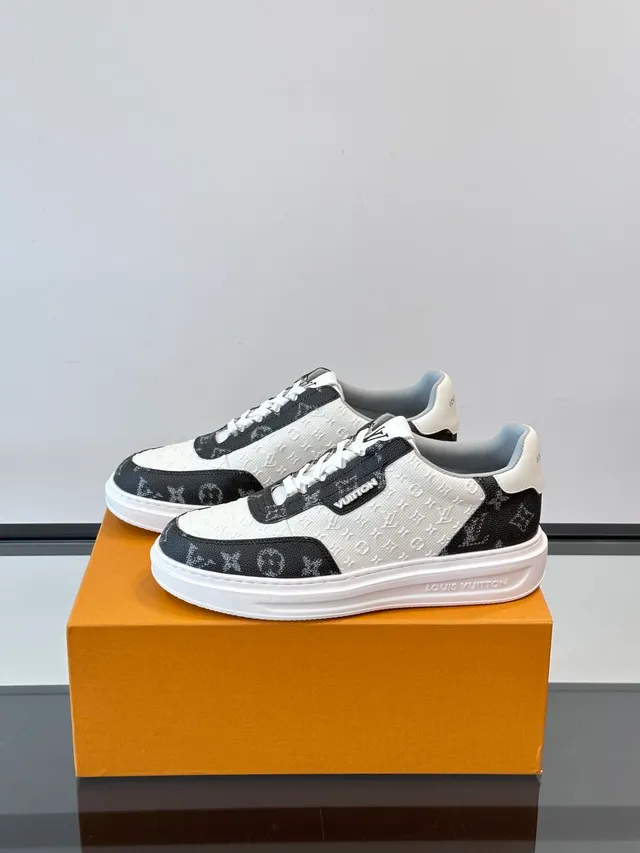 Louis Vuitton LV Trainer White Black Monogram Jacquard Upper Contrast Panels Lifestyle Sneakers 2