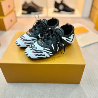 Louis Vuitton LV Trainer White Black tejido trenzado de canasta superposiciones de cuero superior zapatillas de estilo de vida