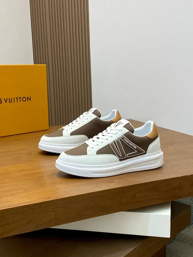 Louis Vuitton LV Trainer White Brown Low-Top Perforated Panel Lifestyle Sneakers 4