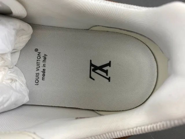 Louis Vuitton LV Trainer White Brown Monogram Leather Glossy Patent Overlays Lifestyle Sneakers 7