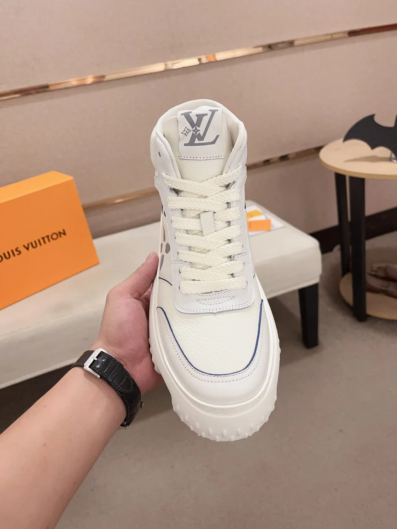 Louis Vuitton LV Trainer White Gray High-Top Sole Chunky Sneakers 2