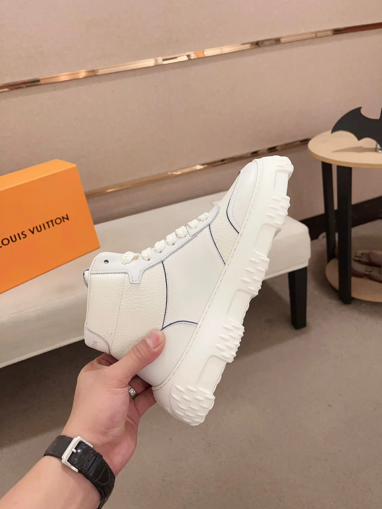 Louis Vuitton LV Trainer White Gray High-Top Sole Chunky Sneakers 5
