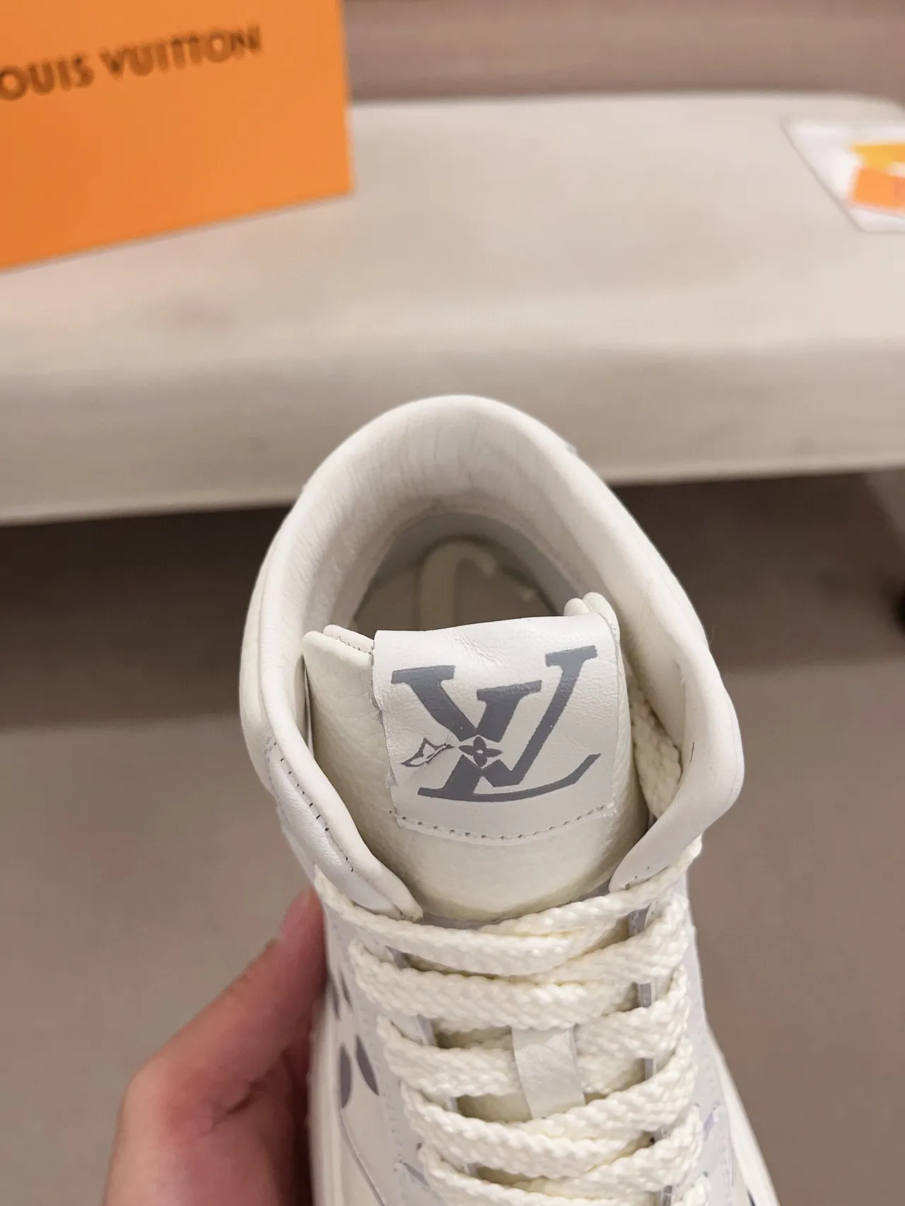 Louis Vuitton LV Trainer White Gray High-Top Sole Chunky Sneakers 6