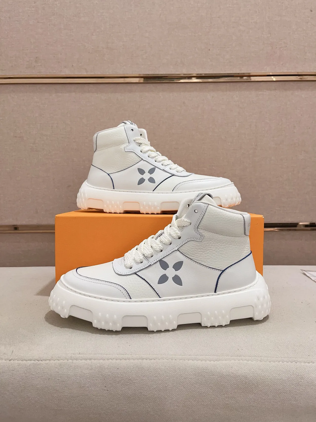 Louis Vuitton LV Trainer White Gray High-Top Sole Chunky Sneakers 7