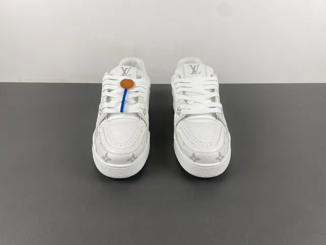 Louis Vuitton LV Trainer White Gray Monogram-Printed Chunky-Soled Lifestyle Sneakers 11