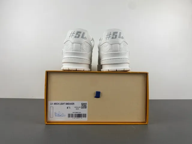 Louis Vuitton LV Trainer White Gray Monogram-Printed Chunky-Soled Lifestyle Sneakers 17