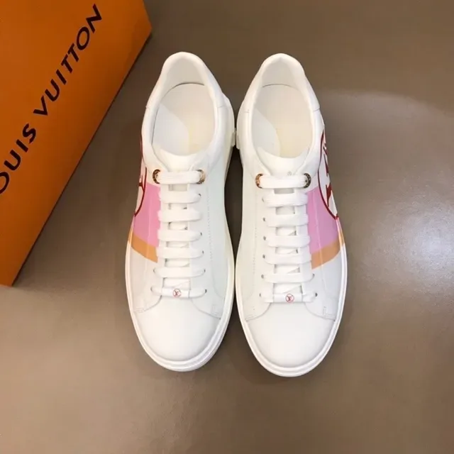 Louis Vuitton LV Trainer White Pink Low-Top Leather Upper Lifestyle Sneakers 2