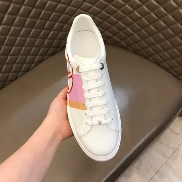 Louis Vuitton LV Trainer White Pink Low-Top Leather Upper Lifestyle Sneakers 7