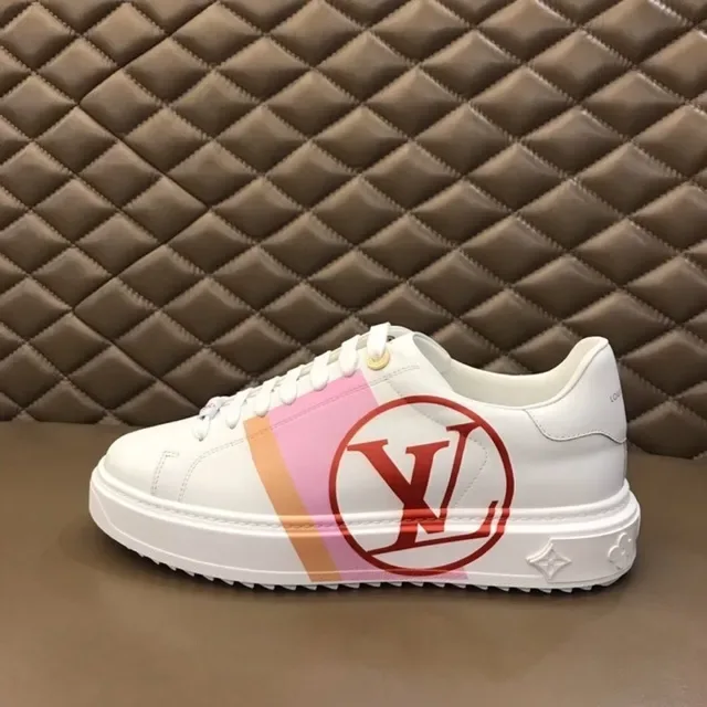 Louis Vuitton LV Trainer White Pink Low-Top Leather Upper Lifestyle Sneakers 8
