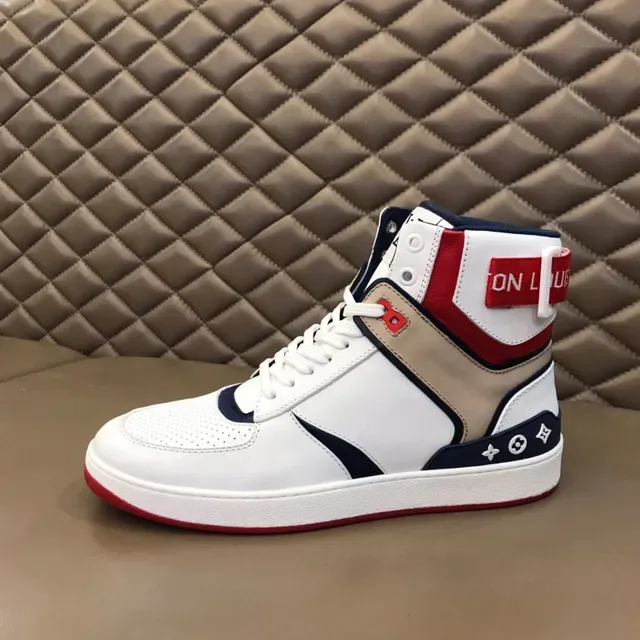 Louis Vuitton LV Trainer White Red High-Top Multi-Panel Leather Lifestyle Sneakers 5