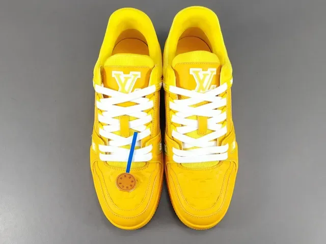Louis Vuitton LV Trainer Yellow White Monochromatic Sculpted Multi-Layer Sole Lifestyle Sneakers 16