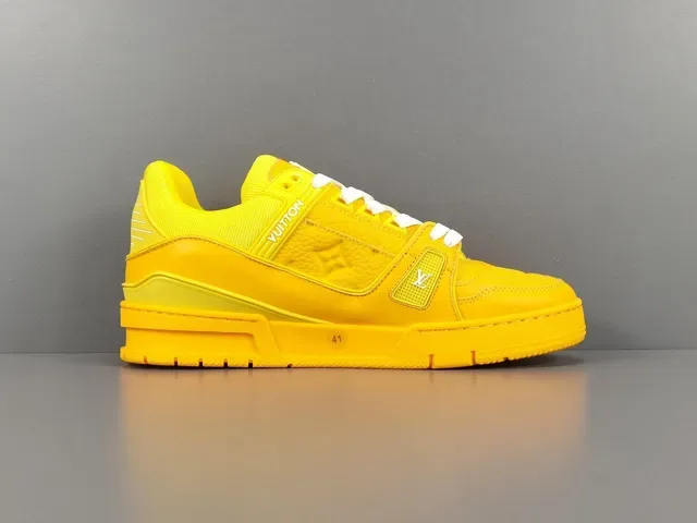 Louis Vuitton LV Trainer Yellow White Monochromatic Sculpted Multi-Layer Sole Lifestyle Sneakers 18