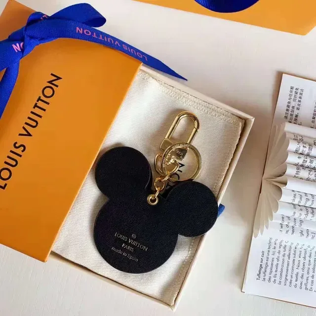 Louis Vuitton Mickey Mouse Key Holder Brown Gold Monogram Canvas Leather Bow Detail Crossbody Bag 5