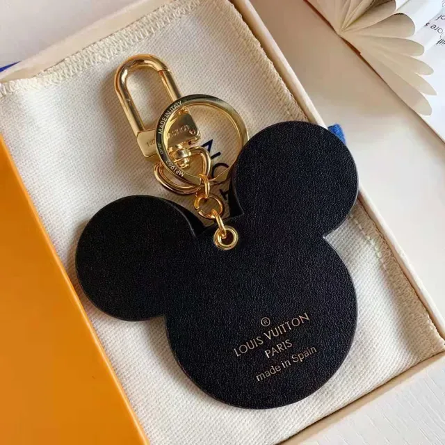 Louis Vuitton Mickey Mouse Key Holder Brown Gold Monogram Canvas Leather Bow Detail Crossbody Bag 6