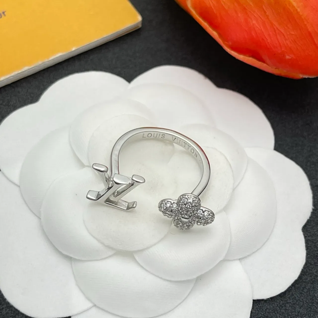 Louis Vuitton Monogram and Pavé Floral Silver-Tone Earrings 3