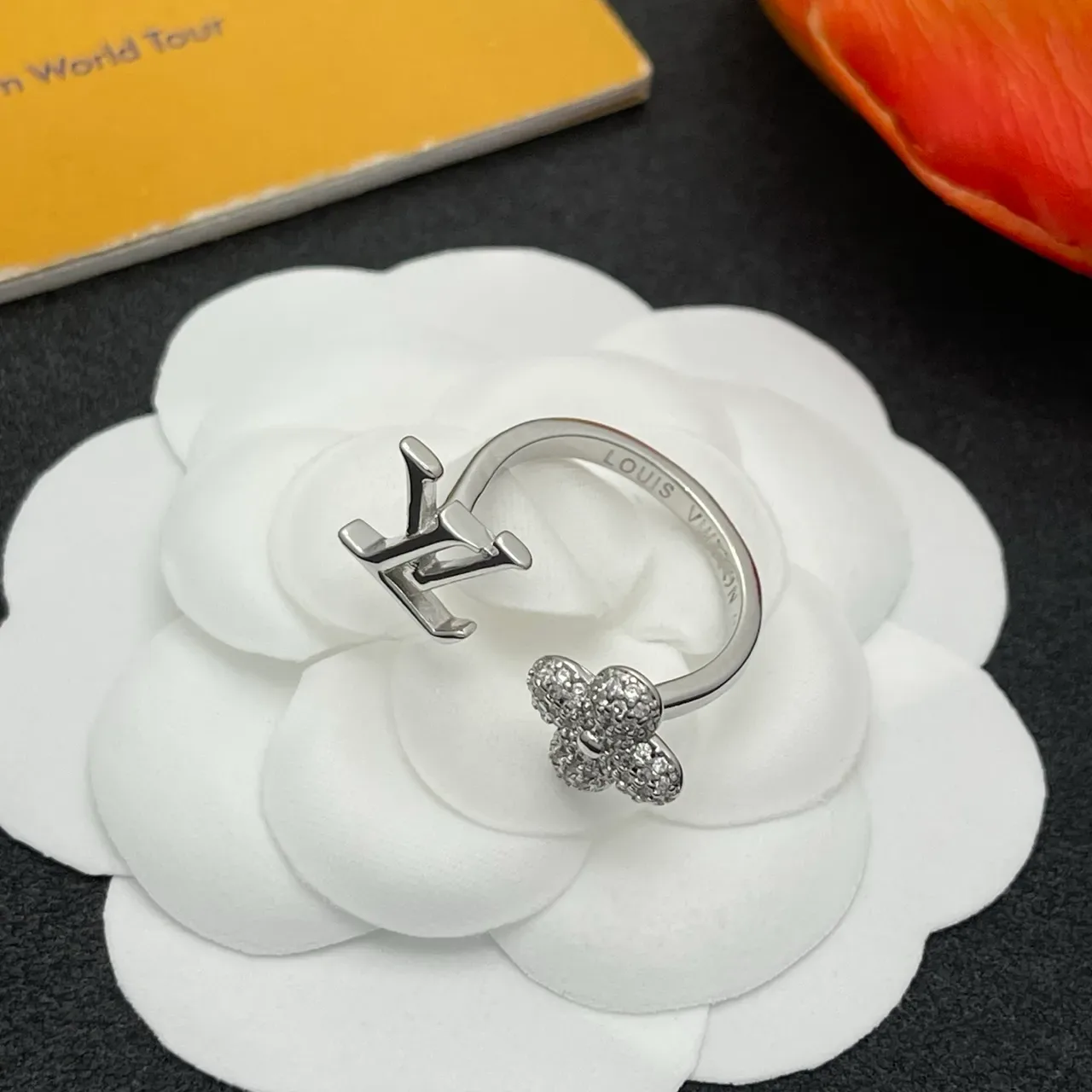 Louis Vuitton Monogram and Pavé Floral Silver-Tone Earrings 5