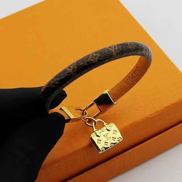 Louis Vuitton Monogram Canvas Gold-Tone Mini Bag Charm Bracelet 3