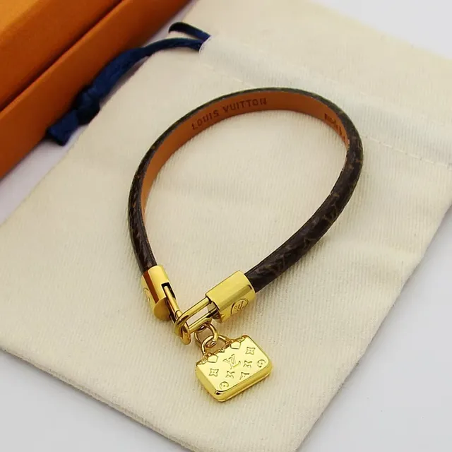 Louis Vuitton Monogram Canvas Gold-Tone Mini Bag Charm Bracelet 5