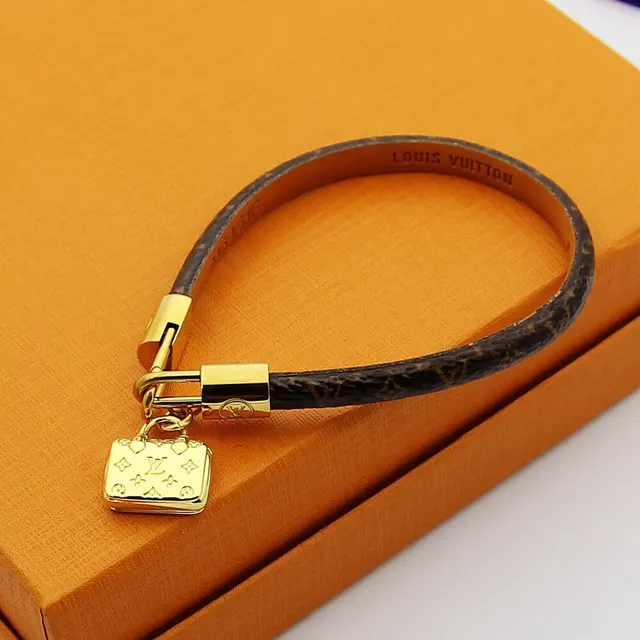 Louis Vuitton Monogram Canvas Gold-Tone Mini Bag Charm Bracelet 6