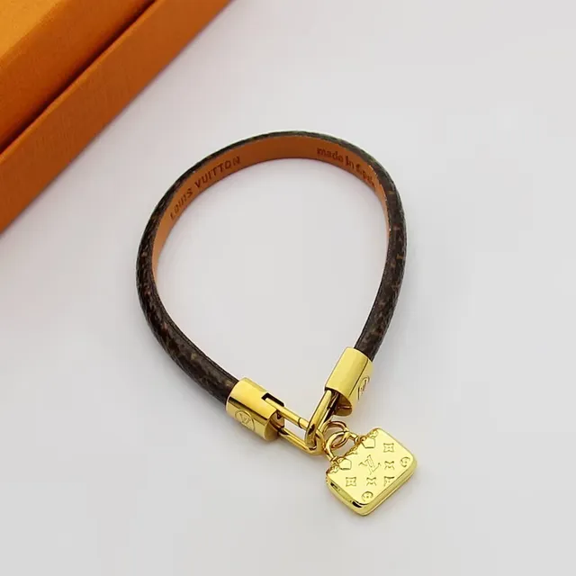 Louis Vuitton Monogram Canvas Gold-Tone Mini Bag Charm Bracelet 7