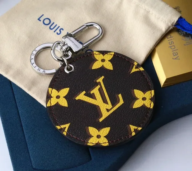Louis Vuitton Monogram Canvas Key Holder Brown Yellow Circular Tote Bag 6