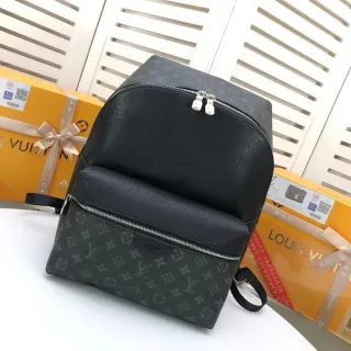 Louis Vuitton Monogram Coated Canvas and Black Leather Two-Compartment Casual Backpack