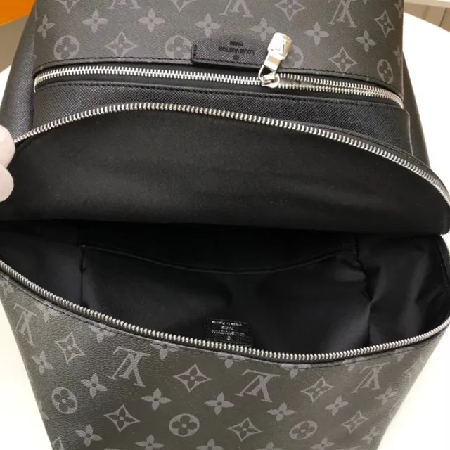 Louis Vuitton Monogram lona revestida y cuero negro mochila casual de dos compartimentos 3