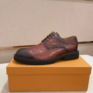Louis Vuitton Monogram-Embossed Brown Oxford Shoe
