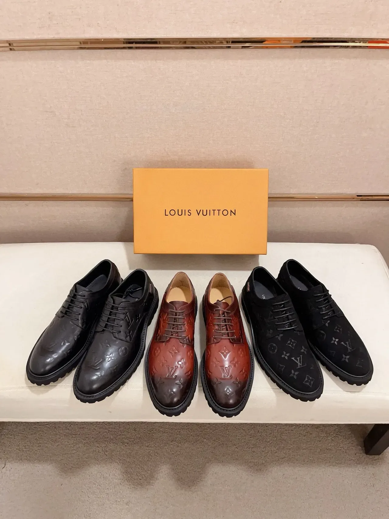 Louis Vuitton Monogram-Embossed Brown Oxford Shoe 2