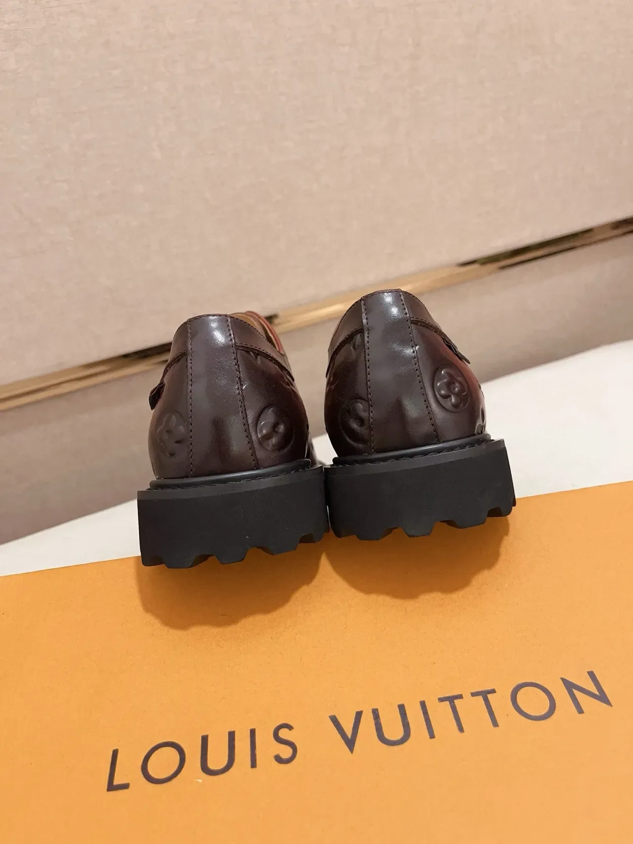 Louis Vuitton Monogram-Embossed Brown Oxford Shoe 4