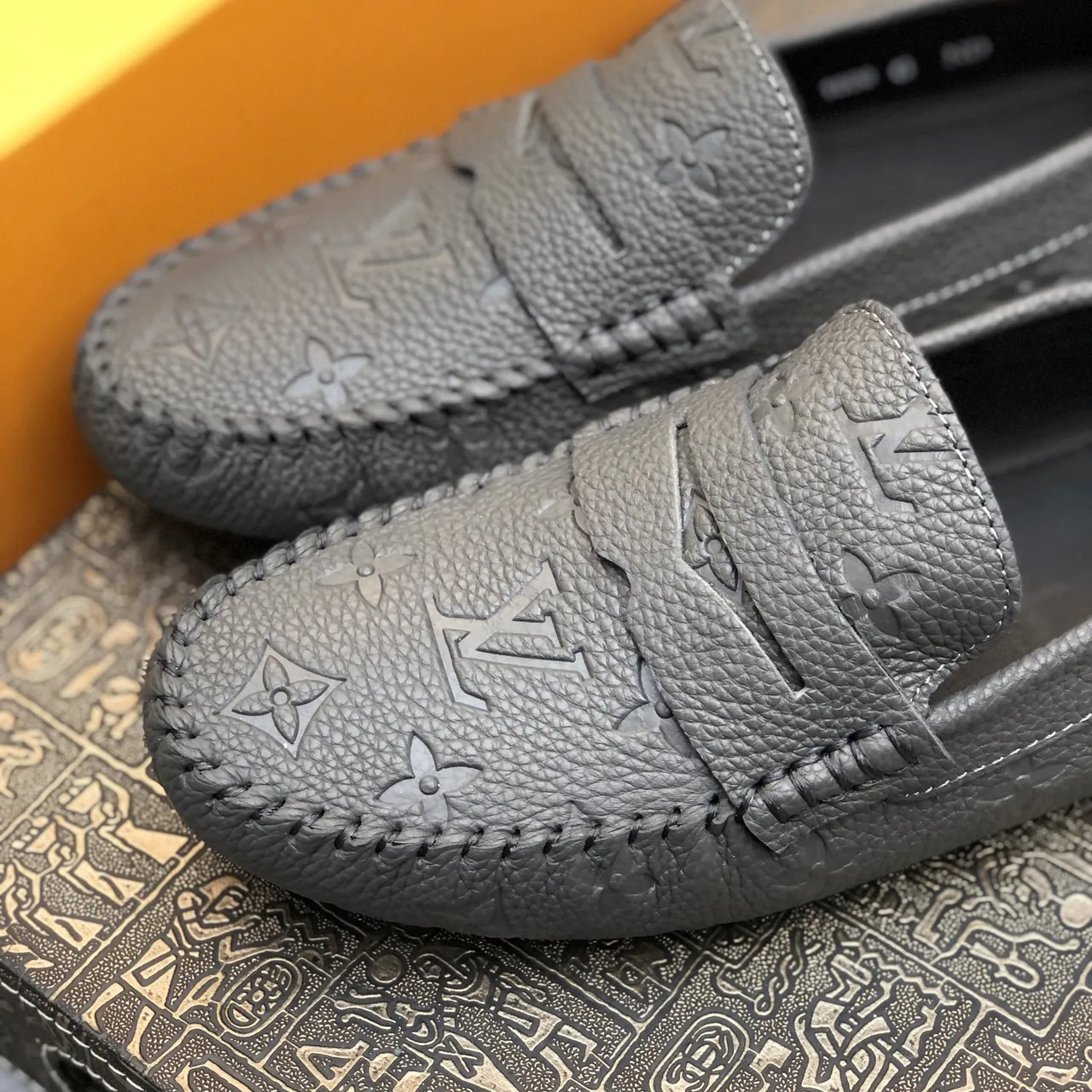 Louis Vuitton Monogram Embossed Leather Loafer 6