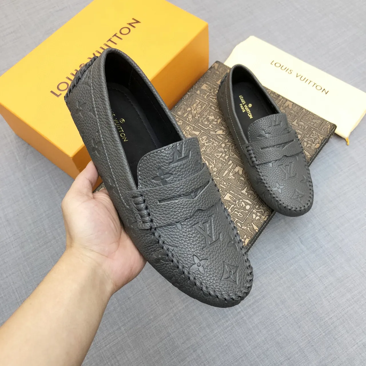 Louis Vuitton Monogram Embossed Leather Loafer 8