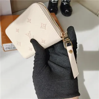 Louis Vuitton Monogram Empreinte Beige Embossed fermeture éclair sur tout le tour petite bourse 5