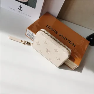 Louis Vuitton Monogram Empreinte Beige Embossed fermeture éclair sur tout le tour petite bourse 6