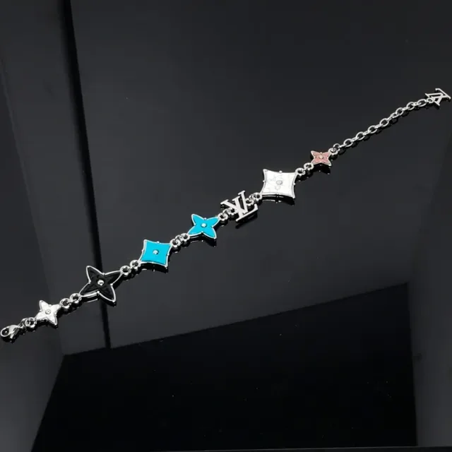 Louis Vuitton Monogram Flower and Square Charm Bracelet 4