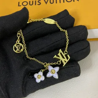 Louis Vuitton Monogram Flower Charm Gold-Tone Bracelet