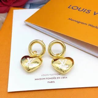 Louis Vuitton Monogram Heart Gold-Tone Earrings