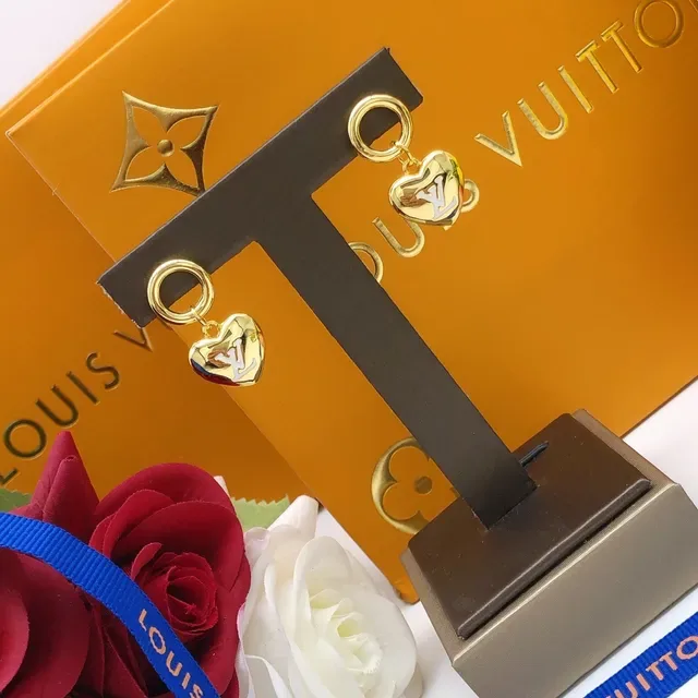 Louis Vuitton Monogram Heart Gold-Tone Earrings 2