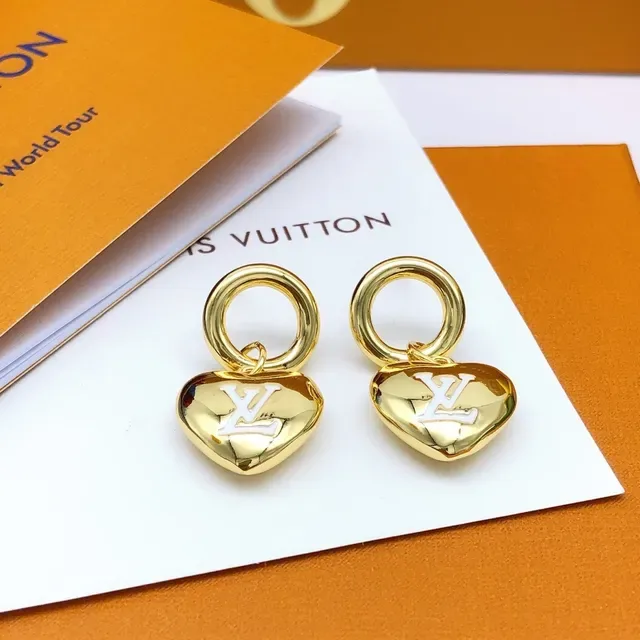 Louis Vuitton Monogram Heart Gold-Tone Earrings 5