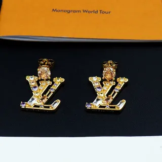 Louis Vuitton Monogram Jeweled Drop Earrings