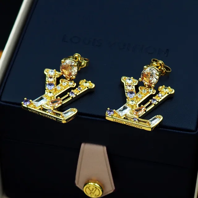 Louis Vuitton Monogram Jeweled Drop Earrings 2
