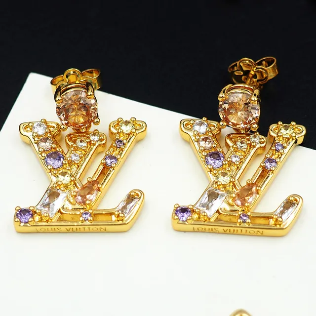 Louis Vuitton Monogram Jeweled Drop Earrings 5