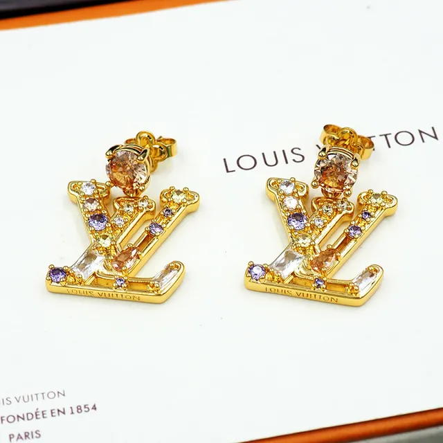 Louis Vuitton Monogram Jeweled Drop Earrings 6