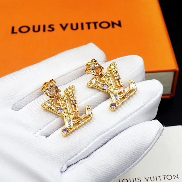 Louis Vuitton Monogram Jeweled Drop Earrings 7