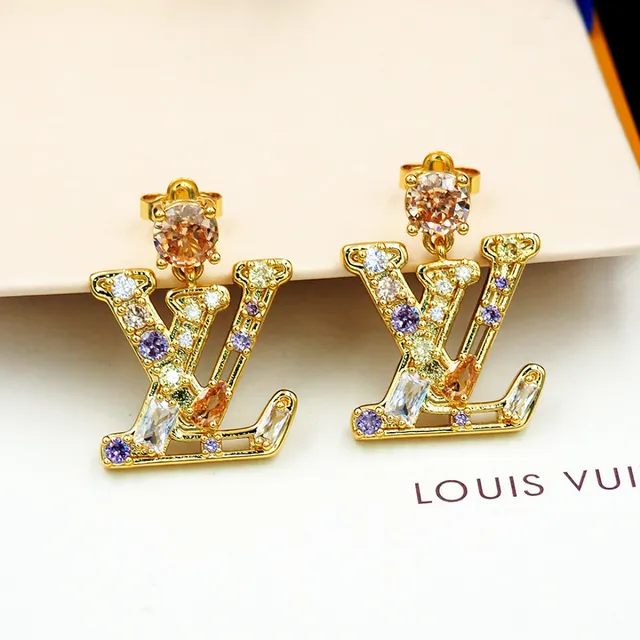 Louis Vuitton Monogram Jeweled Drop Earrings 8