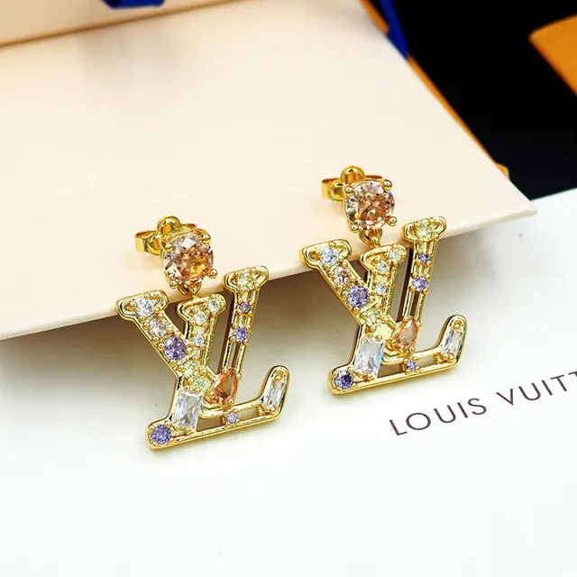 Louis Vuitton Monogram Jeweled Drop Earrings 9