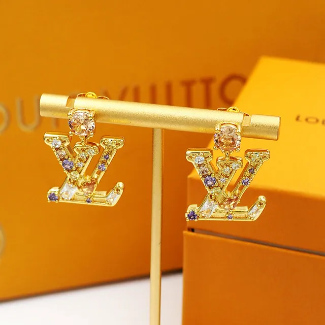 Louis Vuitton Monogram Jeweled Drop Earrings 10