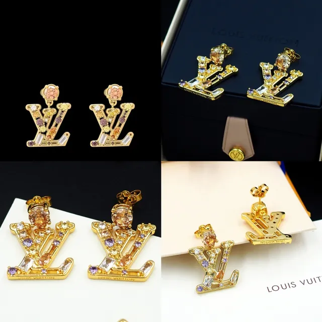 Louis Vuitton Monogram Jeweled Drop Earrings 12