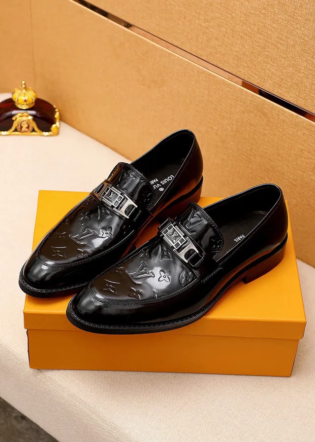 Louis Vuitton Monogram Loafer Black Glossy Leather Loafers 2