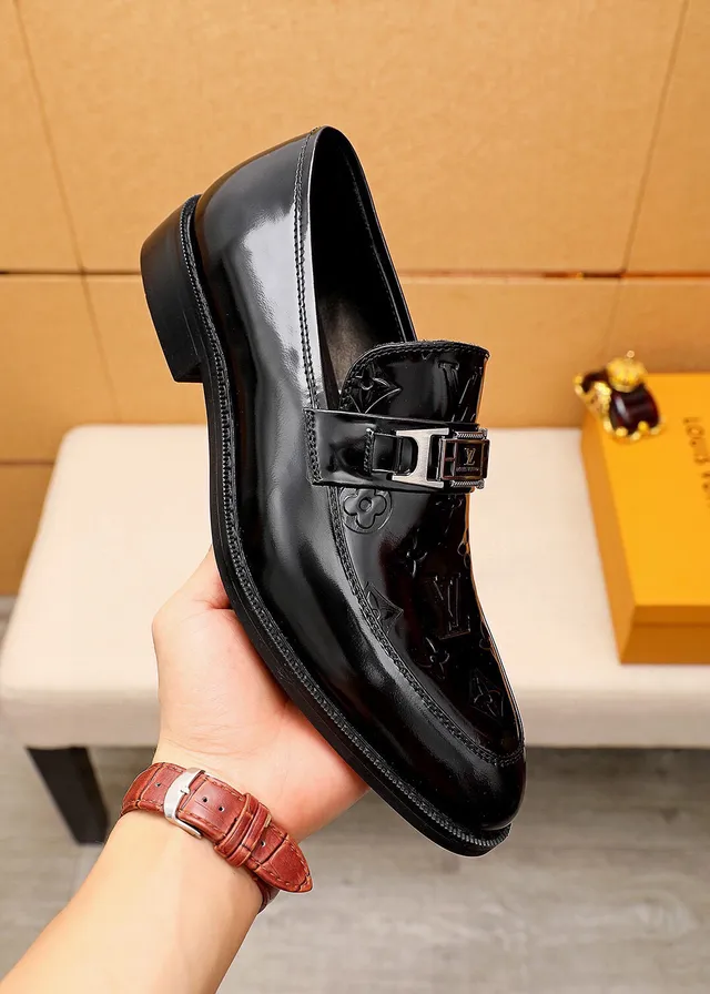 Louis Vuitton Monogram Loafer Black Glossy Leather Loafers 5